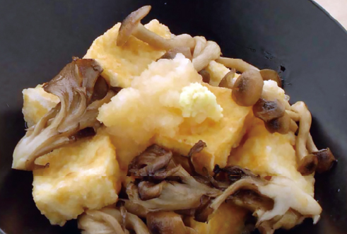 きのこのたっぷり揚げだし豆腐